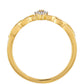 Goldplattierter Silberring mit rotem Diamant und weißem Diamant