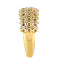 Goldplattierter Silberring mit rotem Diamant und weißem Diamant