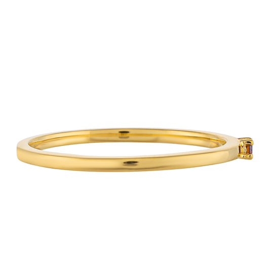 Goldplattierter Silberring mit rotem Diamant