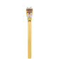 Goldplattierter Silberring mit rotem Diamant und weißem Diamant