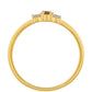Goldplattierter Silberring mit rotem Diamant und weißem Diamant