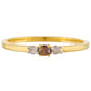 Goldplattierter Silberring mit rotem Diamant und weißem Diamant