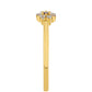 Goldplattierter Silberring mit rotem Diamant und weißem Diamant