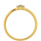Goldplattierter Silberring mit rotem Diamant und weißem Diamant