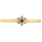 Goldplattierter Silberring mit rotem Diamant und weißem Diamant
