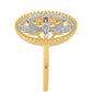 Goldplattierter Silberring mit rotem Diamant