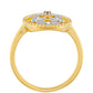 Goldplattierter Silberring mit rotem Diamant
