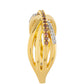 Goldplattierter Silberring mit rotem Diamant und weißem Diamant