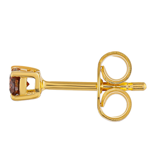 Goldplattierte Silberohrringe mit rotem Diamant