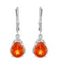 Silberohrringe mit Padparadscha Quarz und weißem Topas