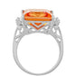 Silberring mit Padparadscha Quarz und weißem Topas