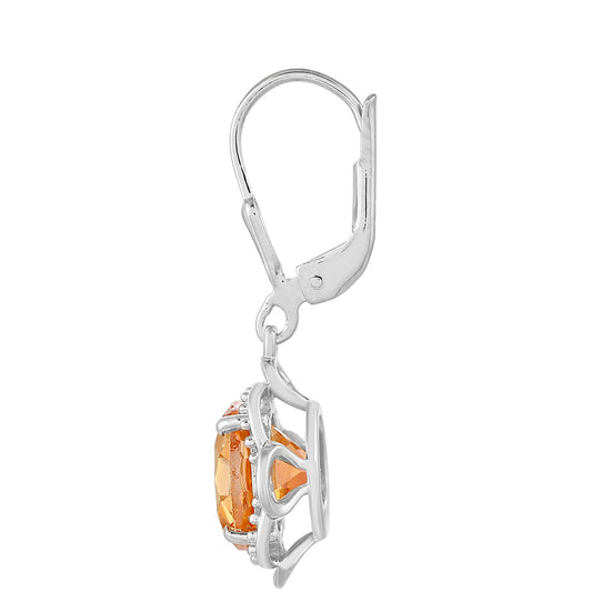 Silberohrringe mit Padparadscha Quarz