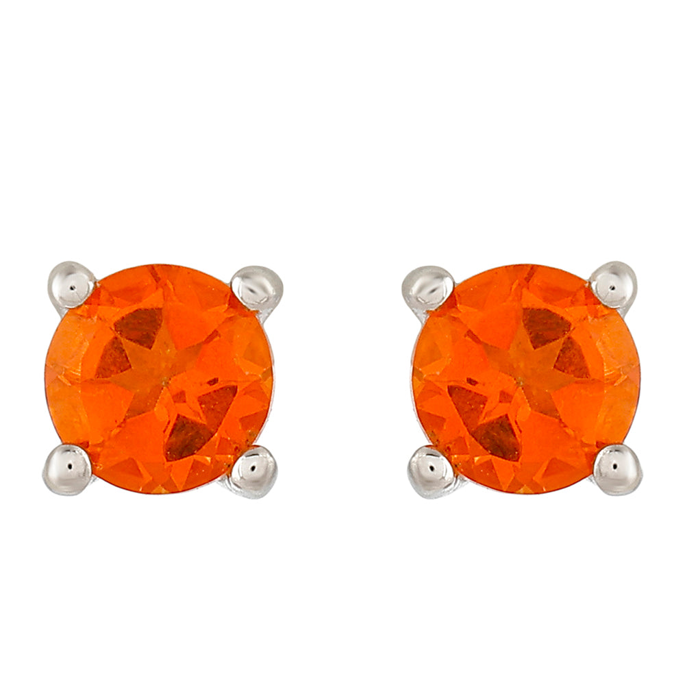 Silberohrringe mit Padparadscha Quarz 1 