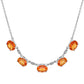 Silberhalskette mit Padparadscha Quarz und weißem Topas