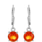 Silberohrringe mit Padparadscha Quarz
