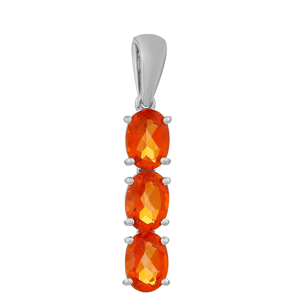 Silberanhänger mit Padparadscha Quarz