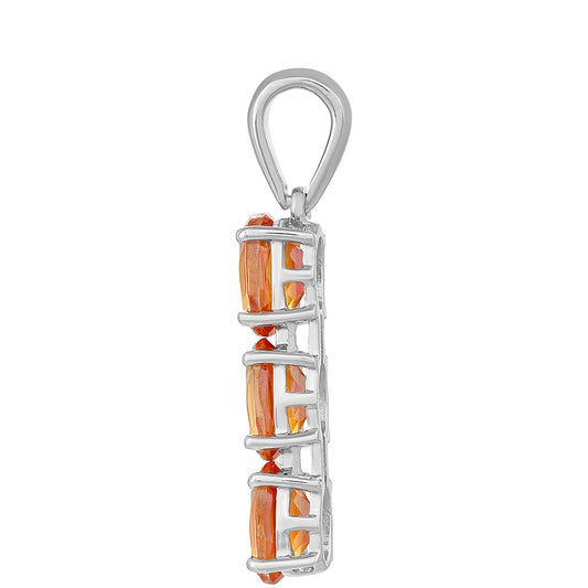 Silberanhänger mit Padparadscha Quarz