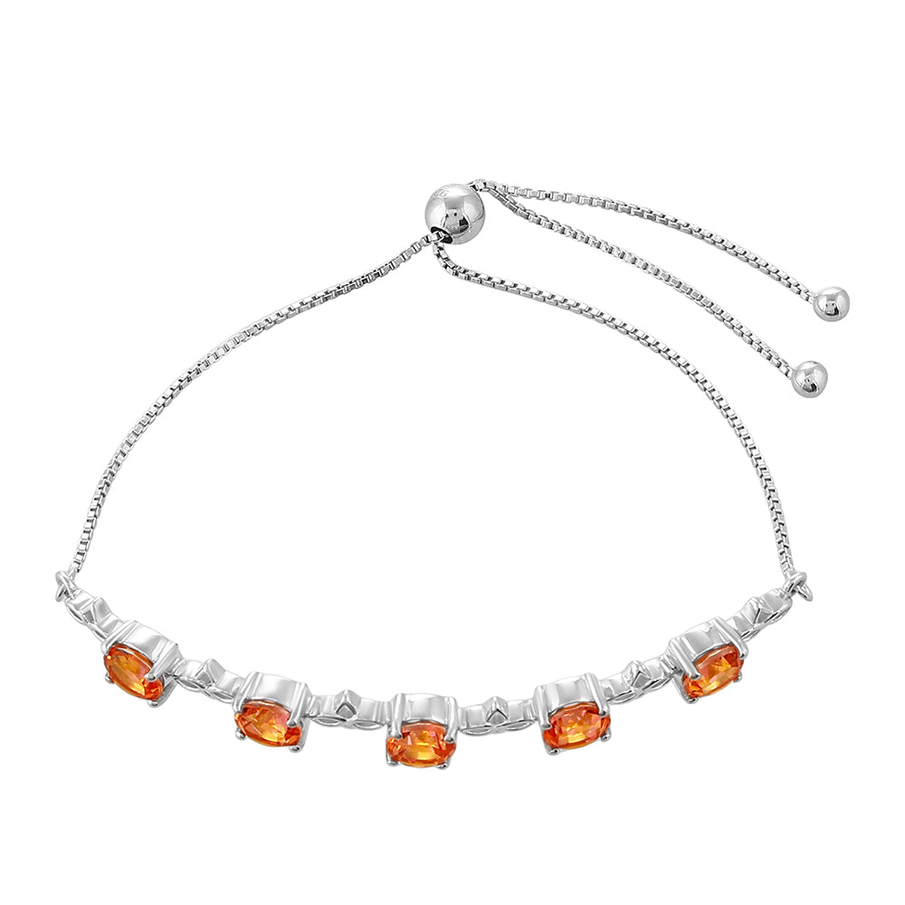 Silberarmband mit Padparadscha Quarz 2 