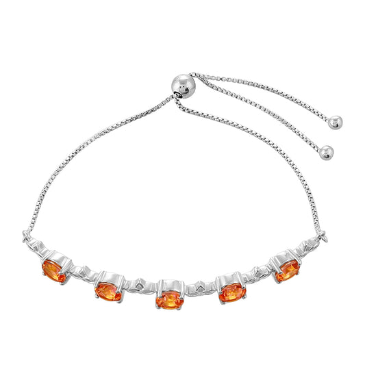 Silberarmband mit Padparadscha Quarz