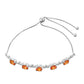 Silberarmband mit Padparadscha Quarz