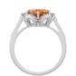 Silberring mit Padparadscha Quarz und weißem Topas