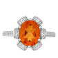 Silberring mit Padparadscha Quarz und weißem Topas