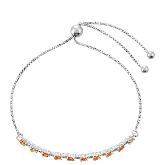 Silberarmband mit Padparadscha Quarz