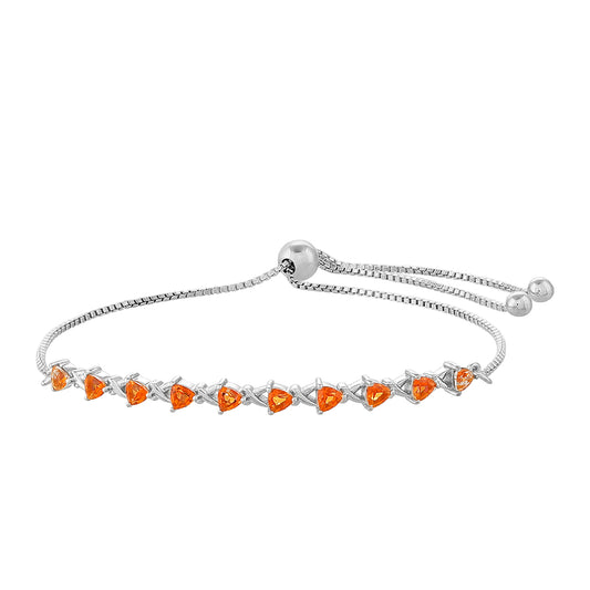 Silberarmband mit Padparadscha Quarz