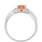 Silberring mit Padparadscha Quarz und weißem Topas