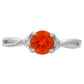 Silberring mit Padparadscha Quarz und weißem Topas