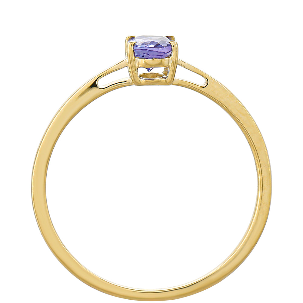 Goldring mit Tansanit - Klasse AAA 4 