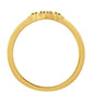 Goldplattierter Silberring mit grünem Diamant