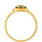 Goldplattierter Silberring mit grünem Diamant