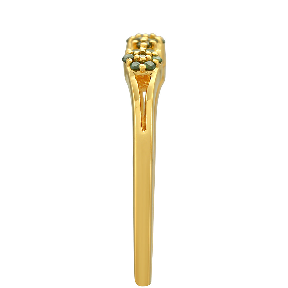 Goldplattierter Silberring mit grünem Diamant