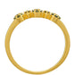 Goldplattierter Silberring mit grünem Diamant