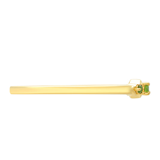 Goldplattierter Silberring mit grünem Diamant