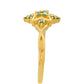 Goldplattierter Silberring mit grünem Diamant