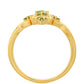 Goldplattierter Silberring mit grünem Diamant