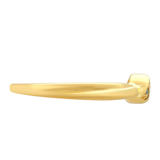 Goldplattierter Silberring mit grünem Diamant