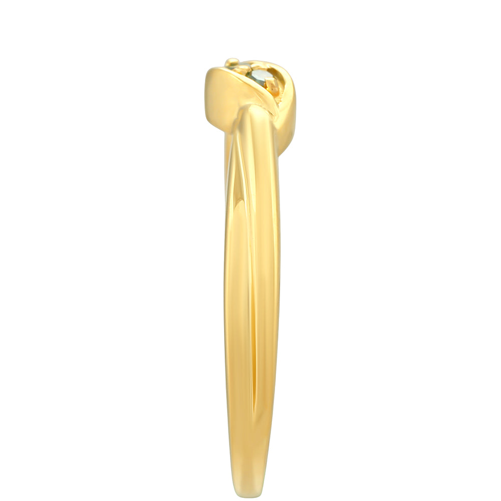 Goldplattierter Silberring mit grünem Diamant 3 
