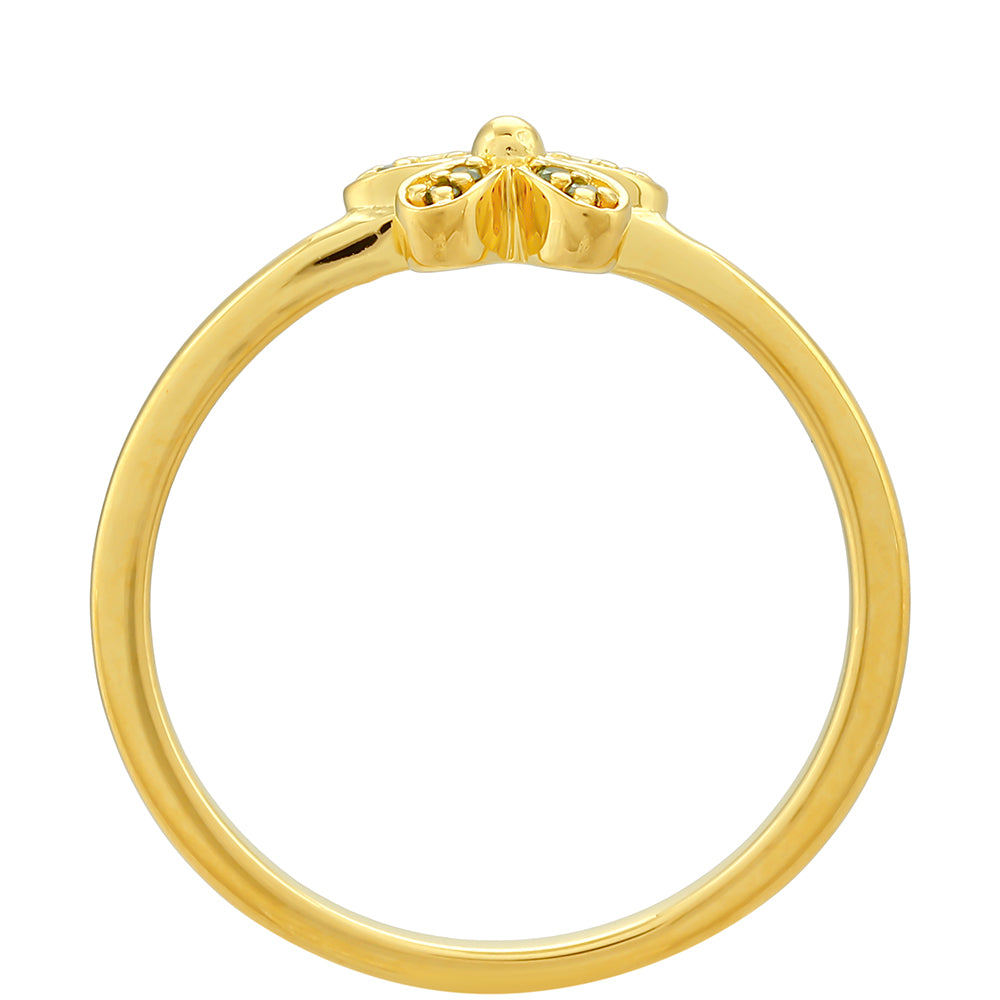 Goldplattierter Silberring mit grünem Diamant 4 