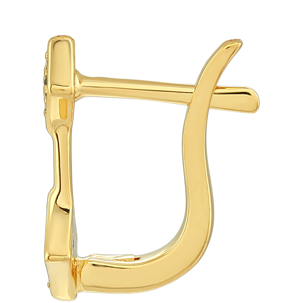 Goldplattierte Silberohrringe mit grünem Diamant 2 