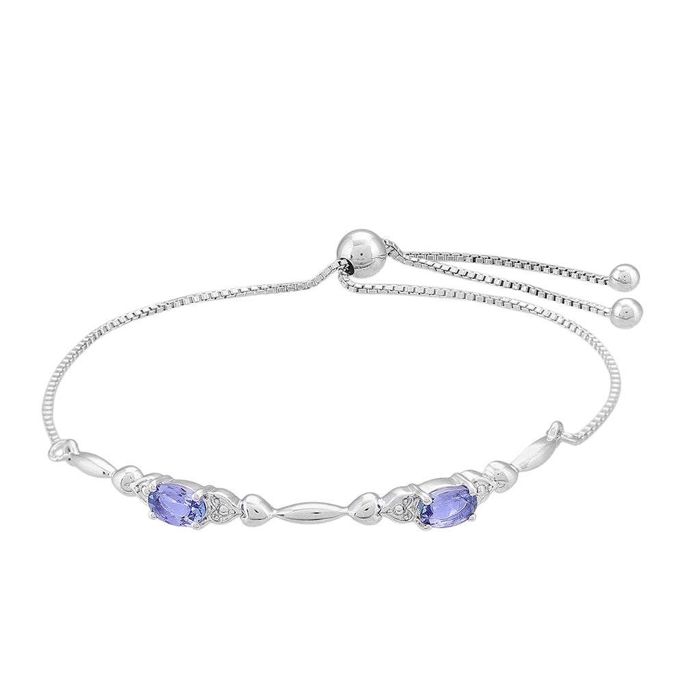 Silberarmband mit Tansanit - Klasse AAA