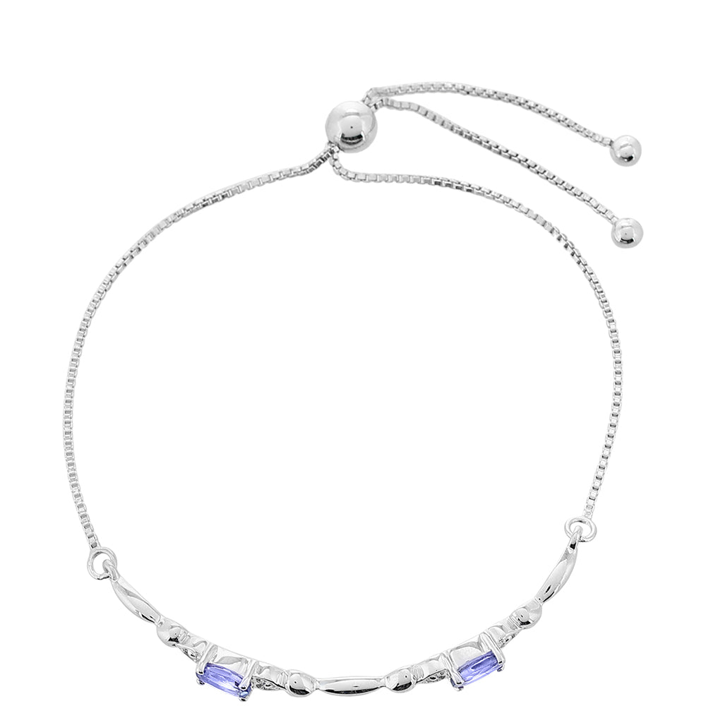 Silberarmband mit Tansanit - Klasse AAA 2 