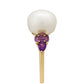 Goldring mit Amethyst und weißer Süßwasserperle