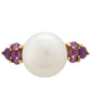 Goldring mit Amethyst und weißer Süßwasserperle