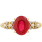Goldring mit Thai Rubin und weißem Diamant