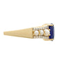 Goldring mit Thai Saphir und weißem Diamant