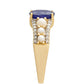 Goldring mit Thai Saphir und weißem Diamant