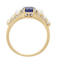 Goldring mit Thai Saphir und weißem Diamant